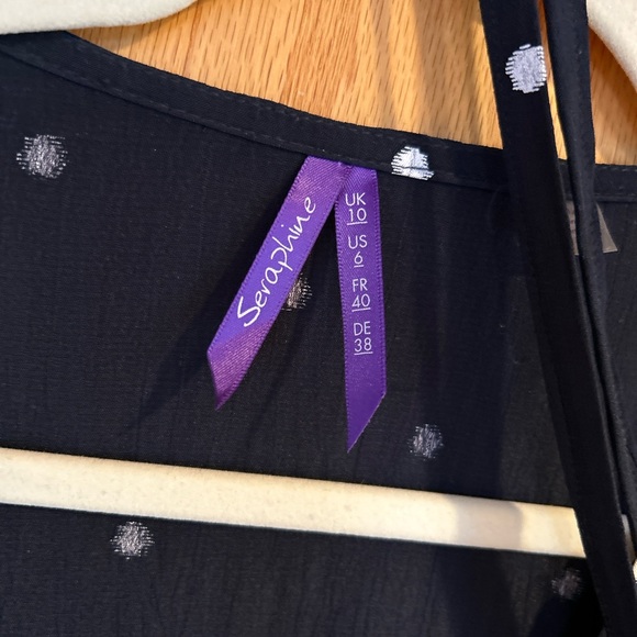 Seraphine Polka Dot Maternity Dress - front tie detail - Picture 2 of 2